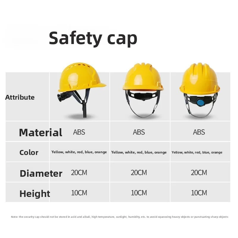 Construction Safety Helmet Hard Hat ABS Thicken Anti Strong Rolling Adjustable 4-Point Suspension Industrial Climbing