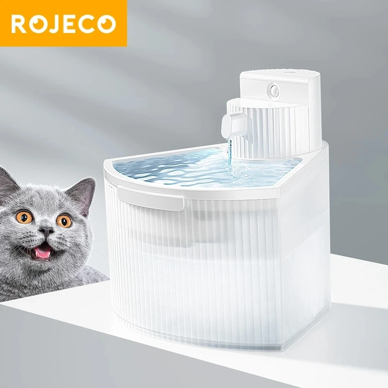 ROJECO 2.2L fontana d\'acqua per animali domestici senza fili elettricità separata Dispenser di acqua per gatti di sicurezza fontana per cani