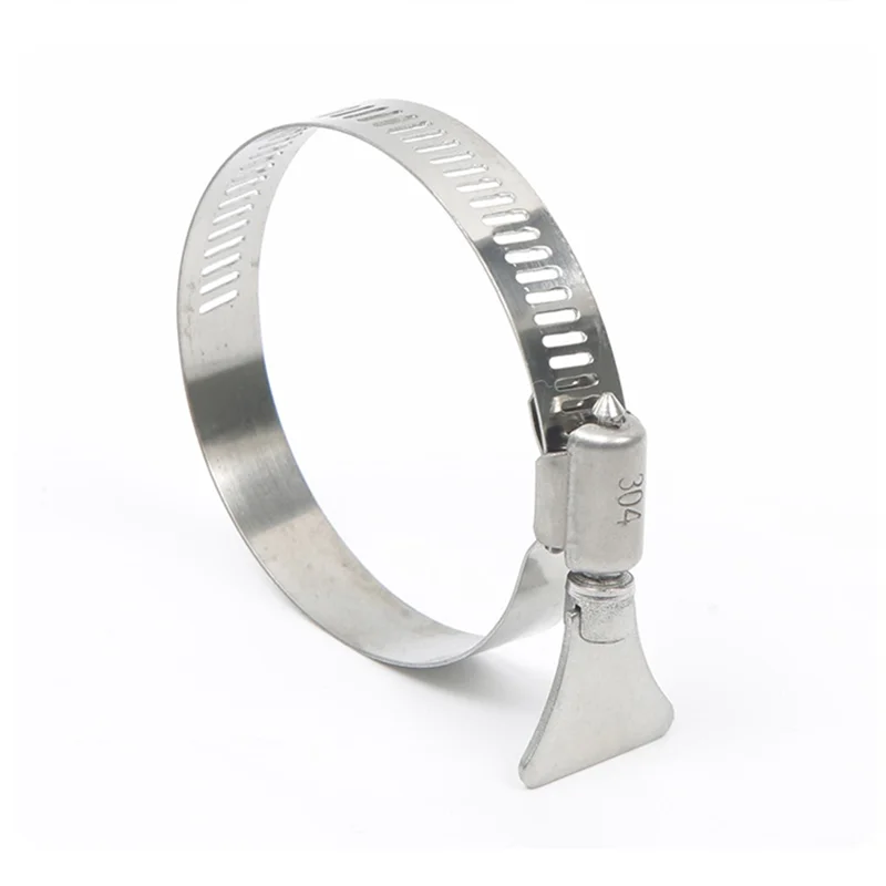 AT21-10 Stuks Verstelbare Vlinder Slangklemmen 32-44Mm Rvs Worm Drive Twist Strakke Pijp Clips Voor Veilige Buis grip