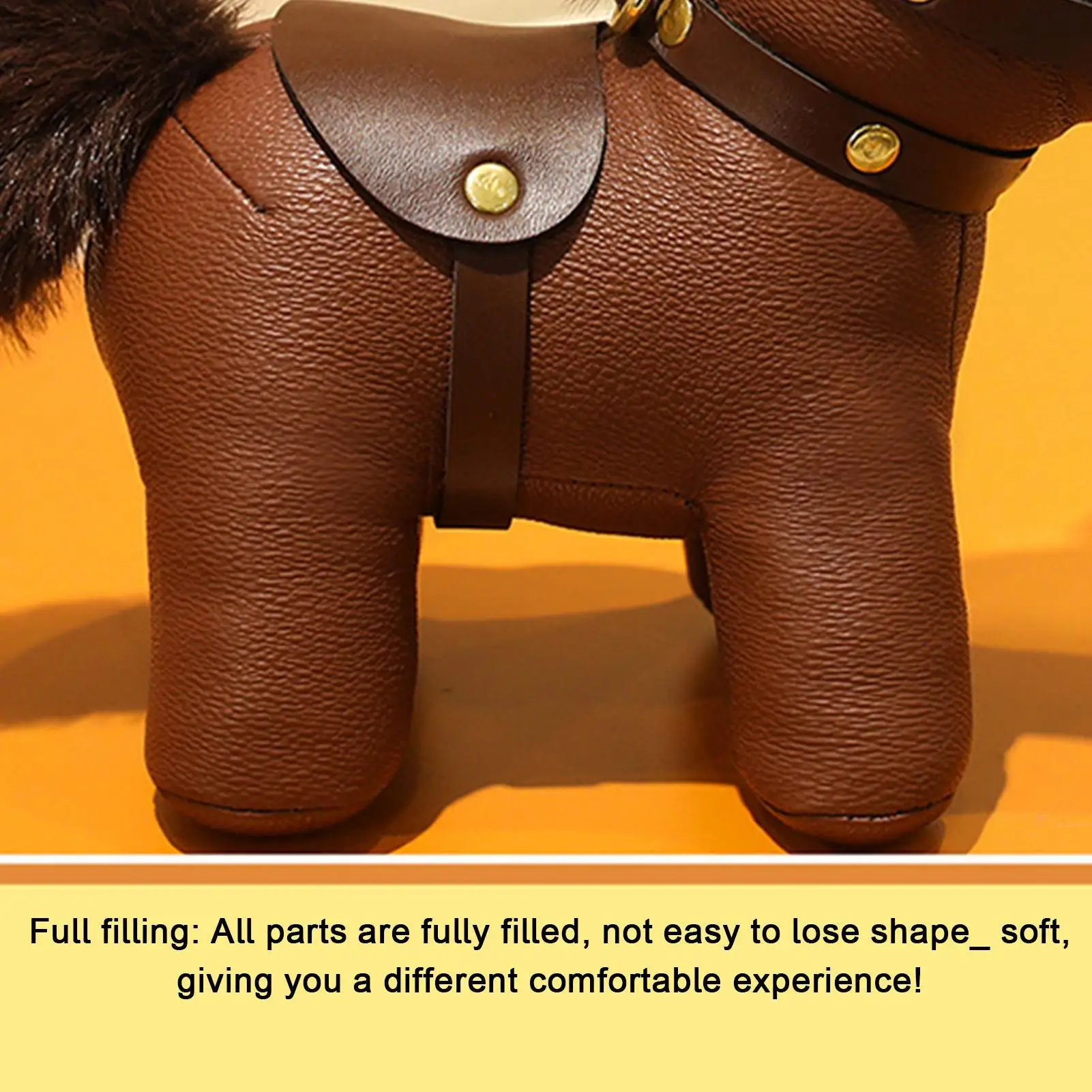 Vintage Horse Year Bag Pendant Cartoon Lightweight Year of the Horse Plush Doll Leather Horse Keychain Pendant Bag Keyring