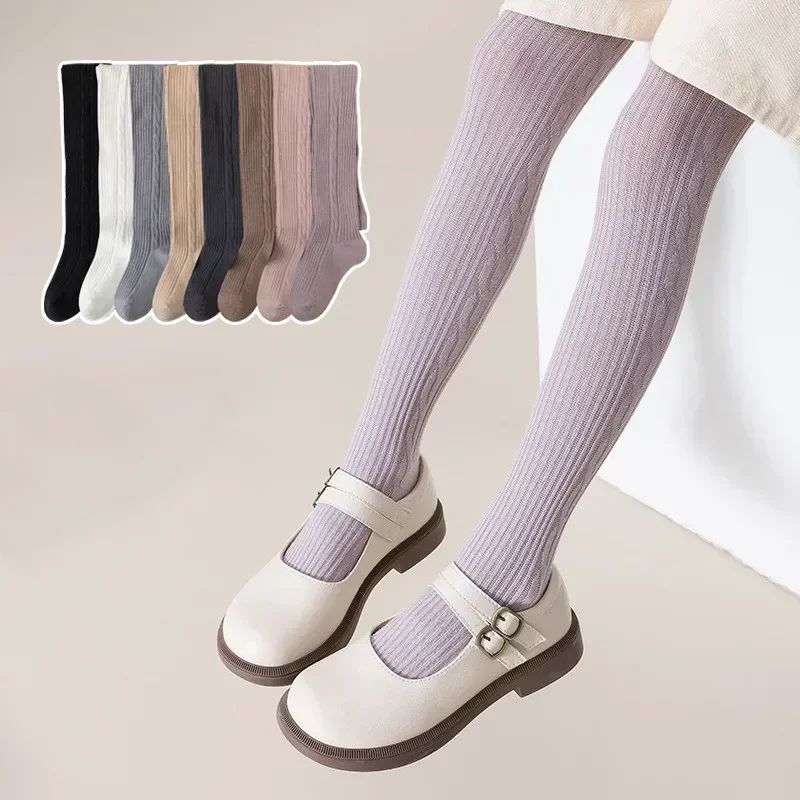 Kids Children Girl Pantyhose Sock Spring Autumn Clothes Elastic Waist Solid Color Lolita Stockings Slim Socks Tights Baby Items