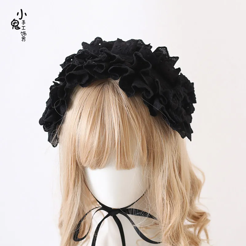 

Doll Feeling Bow Headband KC Goth Black Lo Girl Waltz Hair Accessories Mood Limited Lolita Headgear