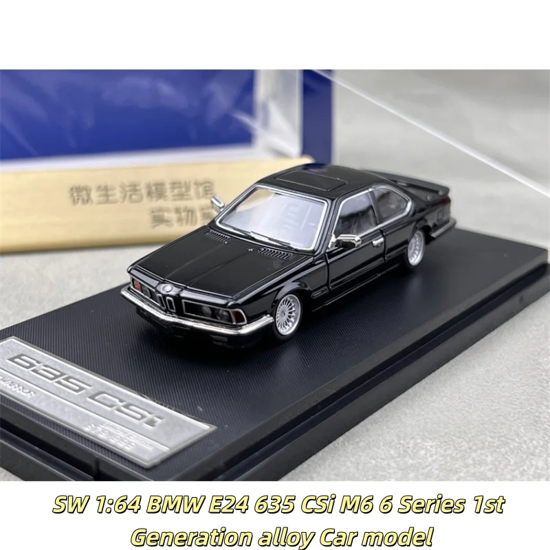 

В наличии 1:64 седан E24 6 серии 1-го поколения, черная модель автомобиля из литого под давлением сплава, для подростков, для игр, подарок на день рождения, .