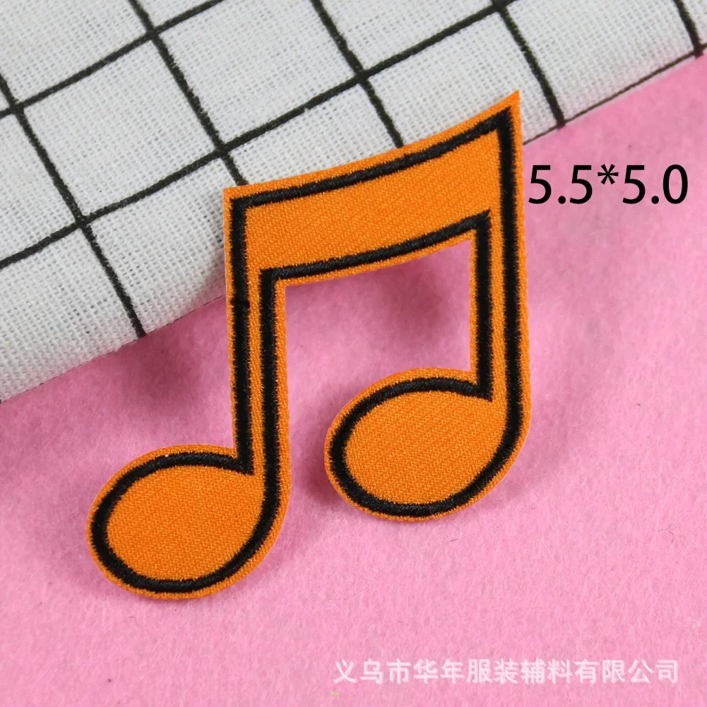 New Arrival Music Note Patches Stickers Iron on Clothes Heat Transfer Applique DIY Embroidered Applications Cloth Patch