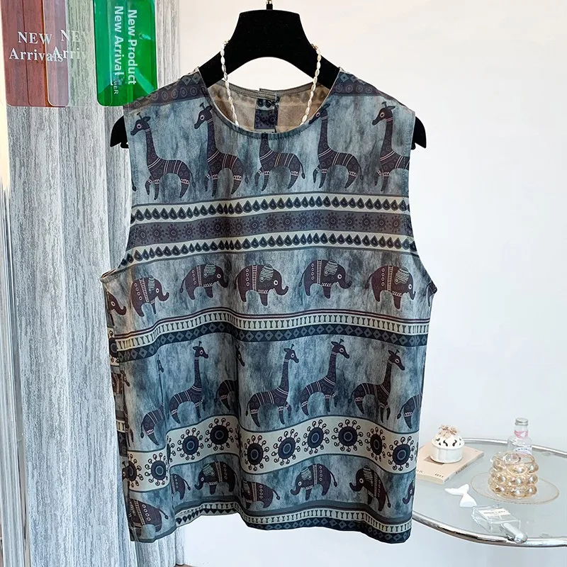 Top de verão feminino svel solto ajuste redondo ne tecido fino vintage sle botão até confortável respirável fiel irt