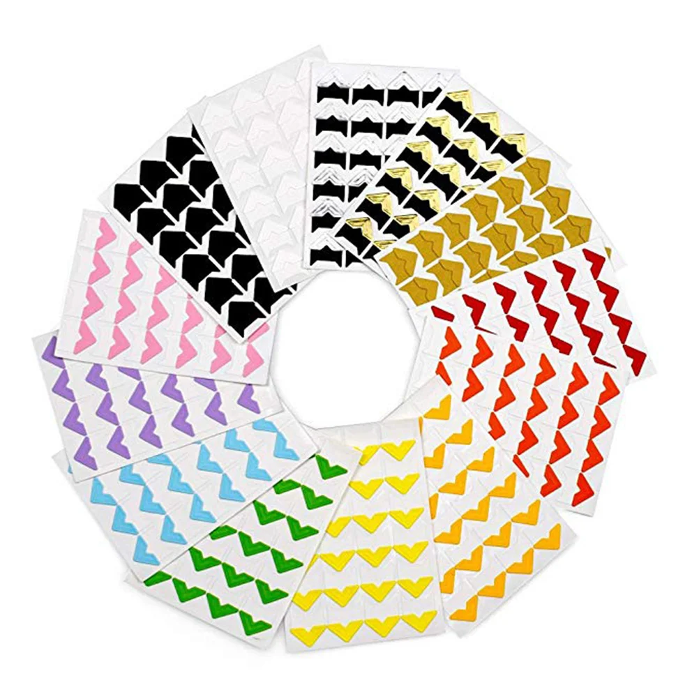 

26 Sheets Self-Adhesive Kraft Black Golden Photo Corner Stickers Vintage DIY Scrapbooking Album Accessories Photo Wall