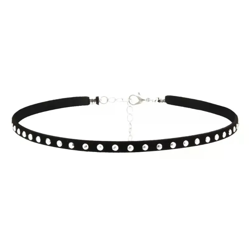 Accessori per collane con colletto a catena clavicola girocollo nero con rivetti dolci punk per regalo da donna