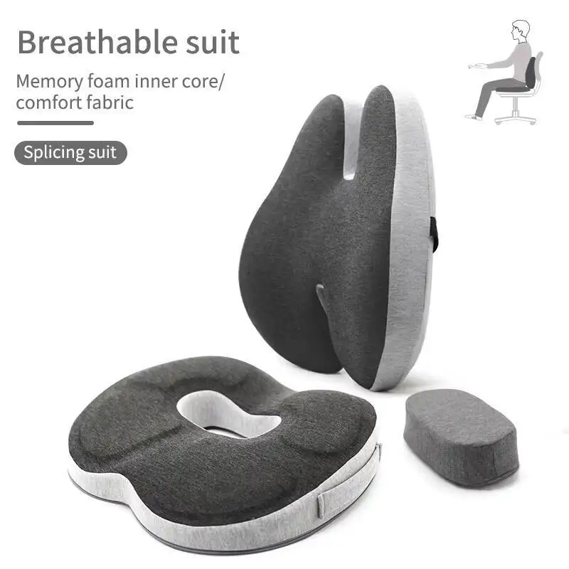 

Memory Foam Office Chair Cushion Car Seat Support Waist Pillow Massage Lumbar Orthopedic Pillow Buttock Coccyx Cushion Back Pads