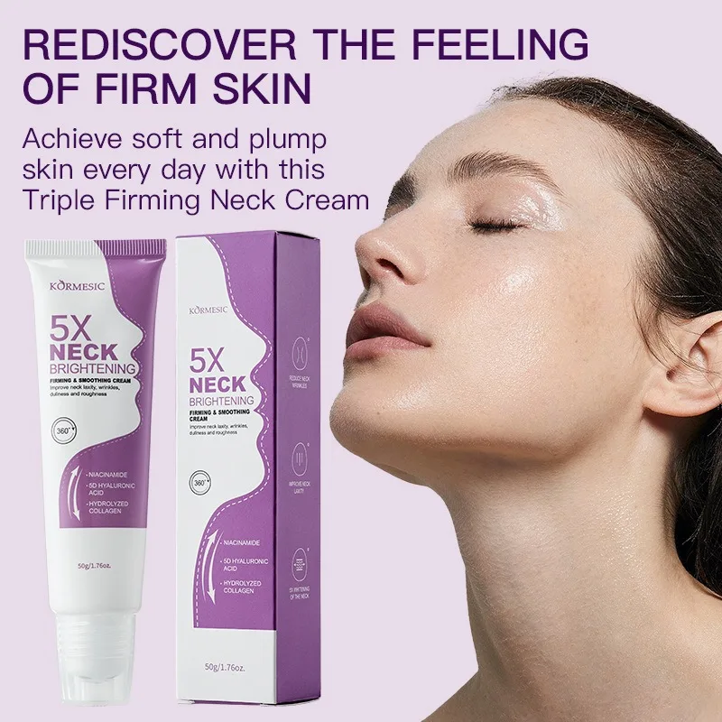 Neck Firming Treatment Hydrolyzed Collagen Niacinamide Boost Elasticity Even Tone Moisturize Neck Skin Reduce Wrinkles Gentle