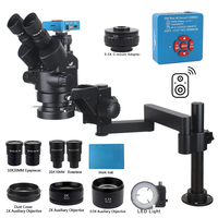 3.5-90X Zoom Stereo Trinocular Microscope 2K 4K 48MP 55MP 1080P HDMI VGA USB Video Camera Clamp Folding Extension Type Base Set