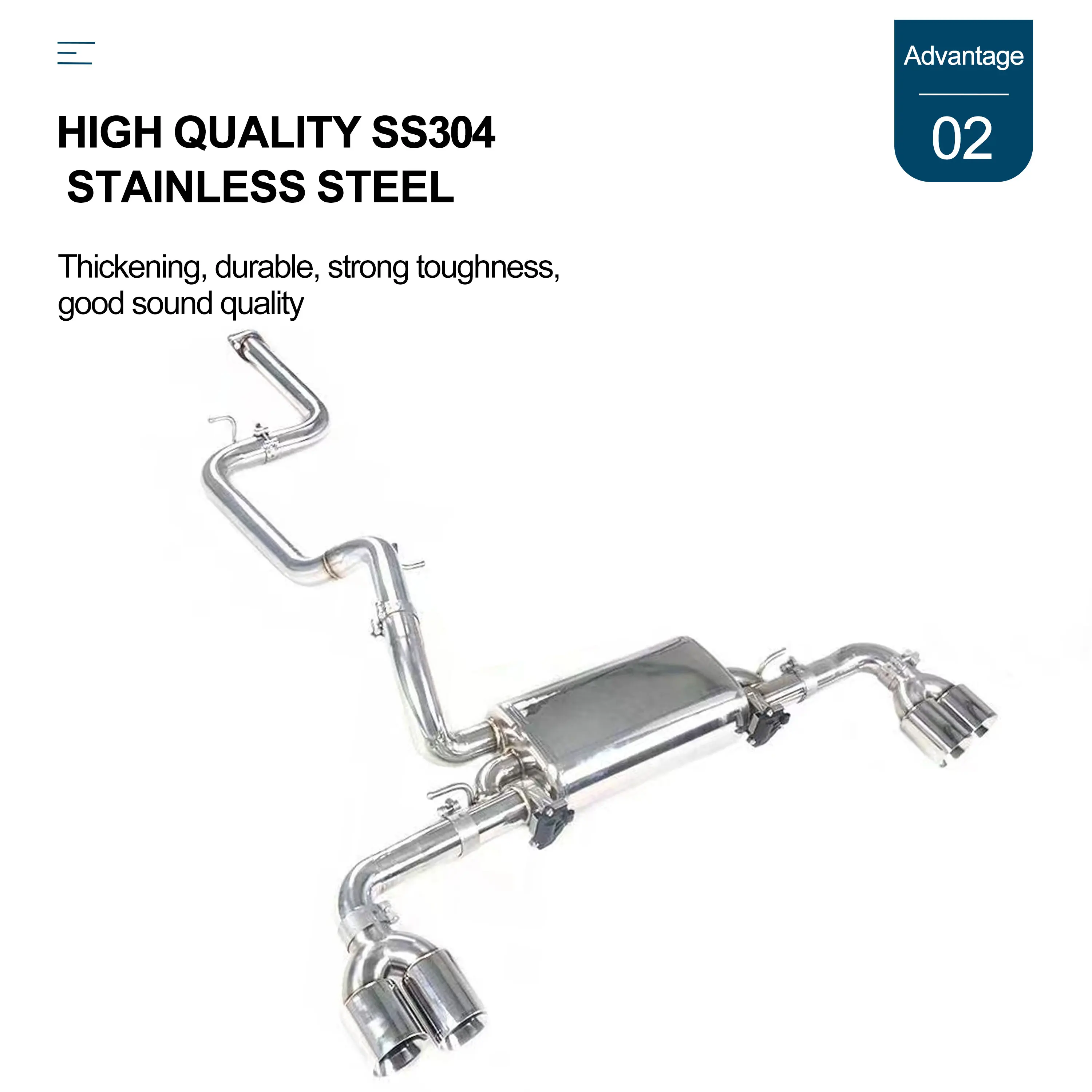 CBNT Valved Exhaust Catback for Volvo V60 S60 XC60 3.0T Exhaust-pipe with Valve Muffler High Quality SS304 Exhaust System