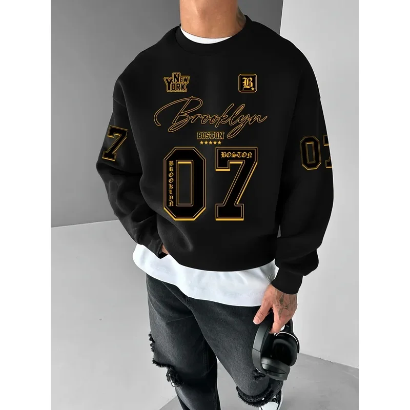 2026 Autumn/Winter New Men's and Women's Round Neck Hoodies with Casual and Fashionable Pattern Printed Sports Streetwear