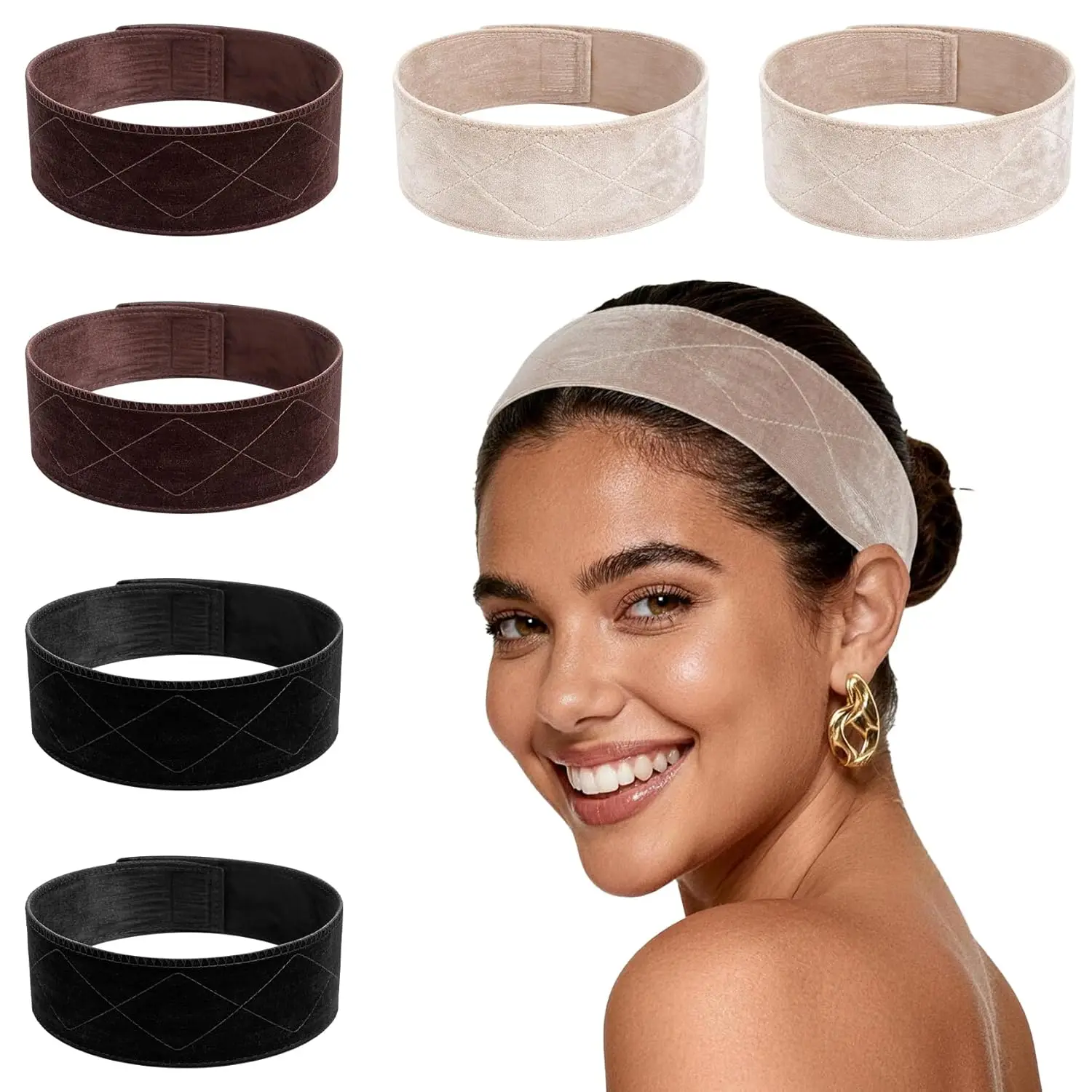 1 Pcs Wig Grip Band For Women, Adjustable Velvet Non Slip Wig Band, No Glue Secure Fit For Wigs, Comfort Headband Prevents
