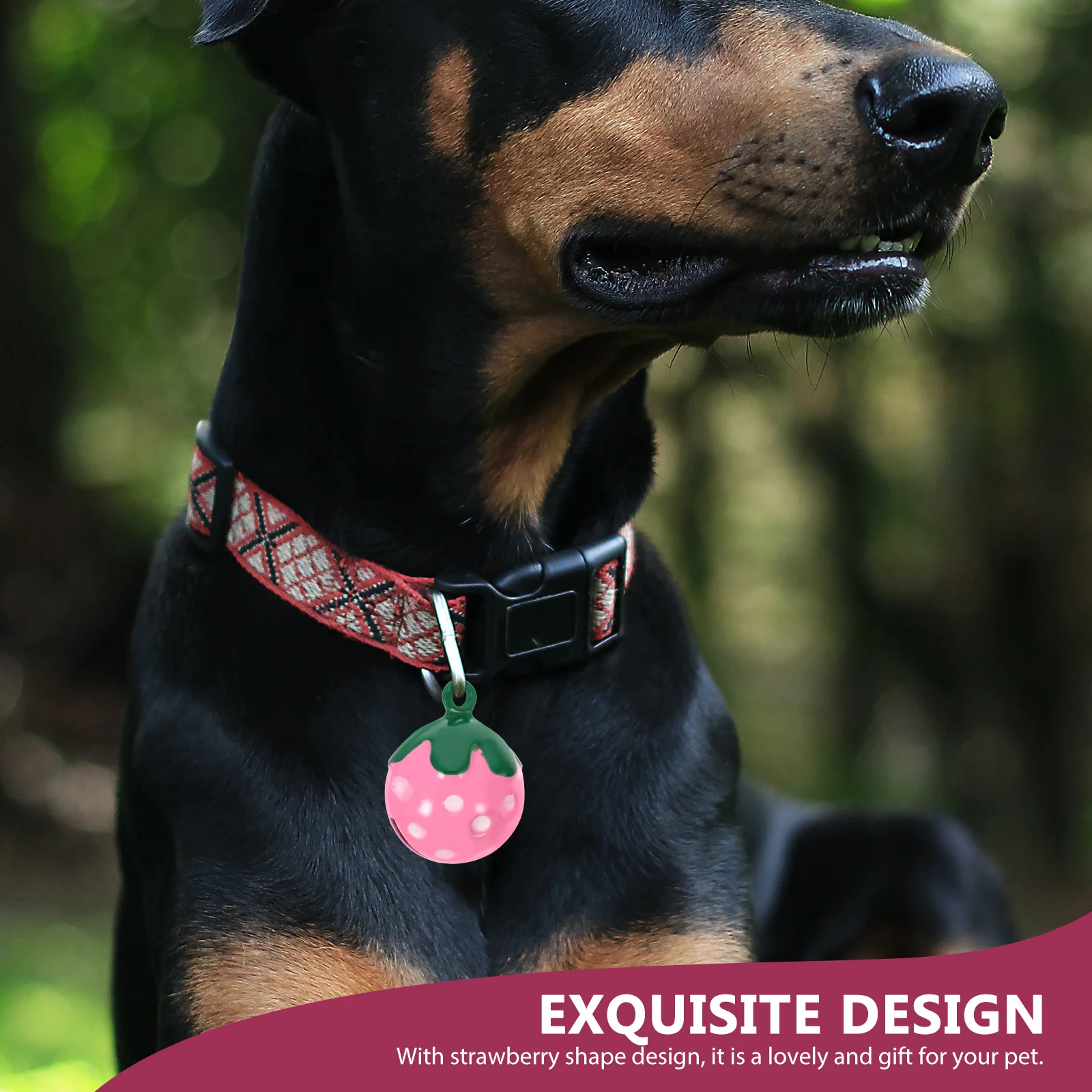

10pcs Bell Pendant Charm Pet Bells Mini Necklace Copper DIY Crafts Strawberry Shape Pet Bells Dog Cat Collar Accessories