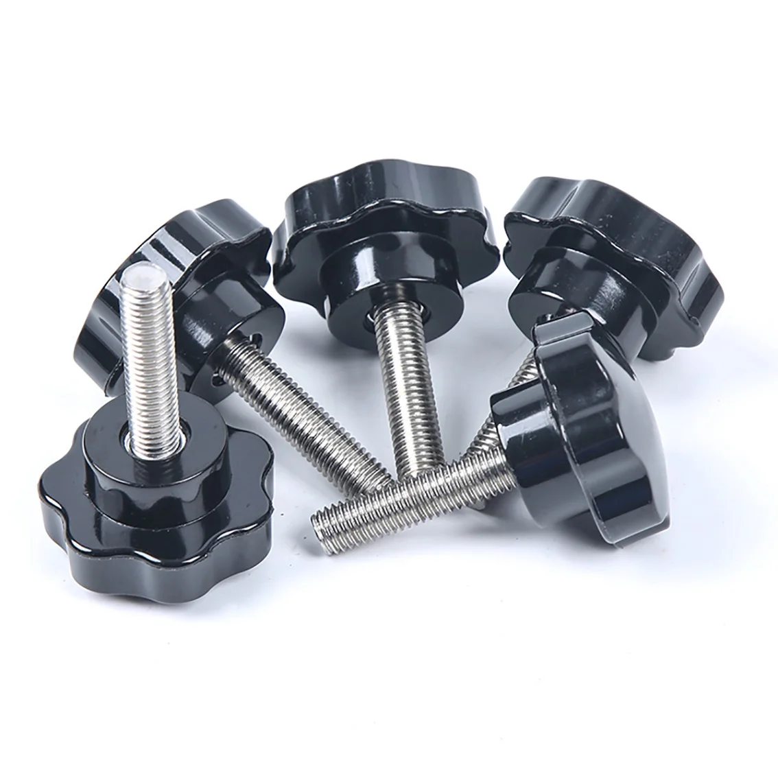 1Pcs M8 Star Shape Thread Clamping Handle Bolt 304 Stainless Steel Bakelite Hand Knob Tightening Screw Industry Equipment