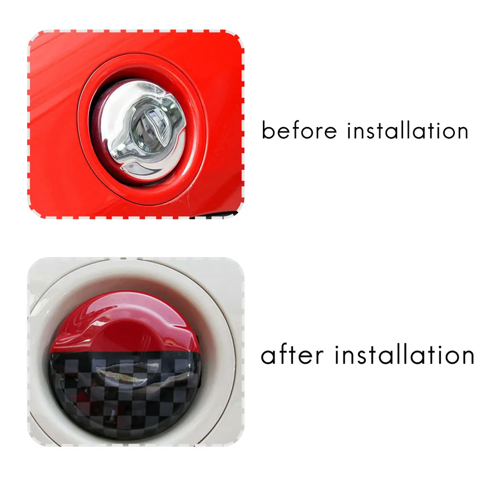 ABS Fuel Tank Filler Protection Cover Gas Cap Cover Trim Decor For Mini Cooper F55 F56 F57 2.0T Accessories Red+Black