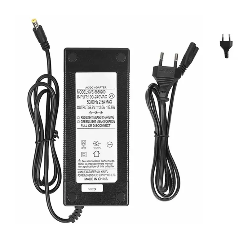 

Original 58.8V 2A For Kukirin G3 Electric Scooter 52V Battery Fast Charging Supply DC2.1 Connector EU Plug-AT20