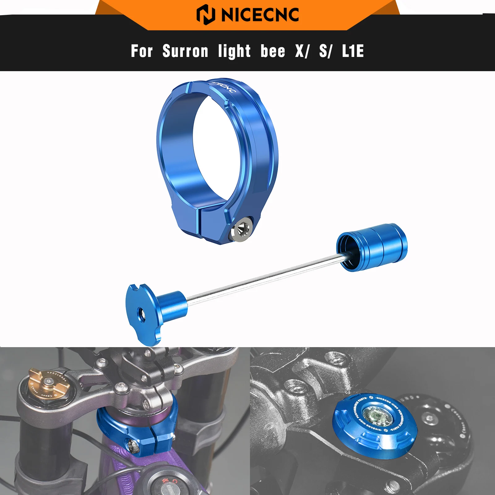 

NICECNC Front Fork Suspension Core & Head Tube Frame Brace For Surron light bee X light bee S L1E Segway X160 X260 Sur-ron Bike