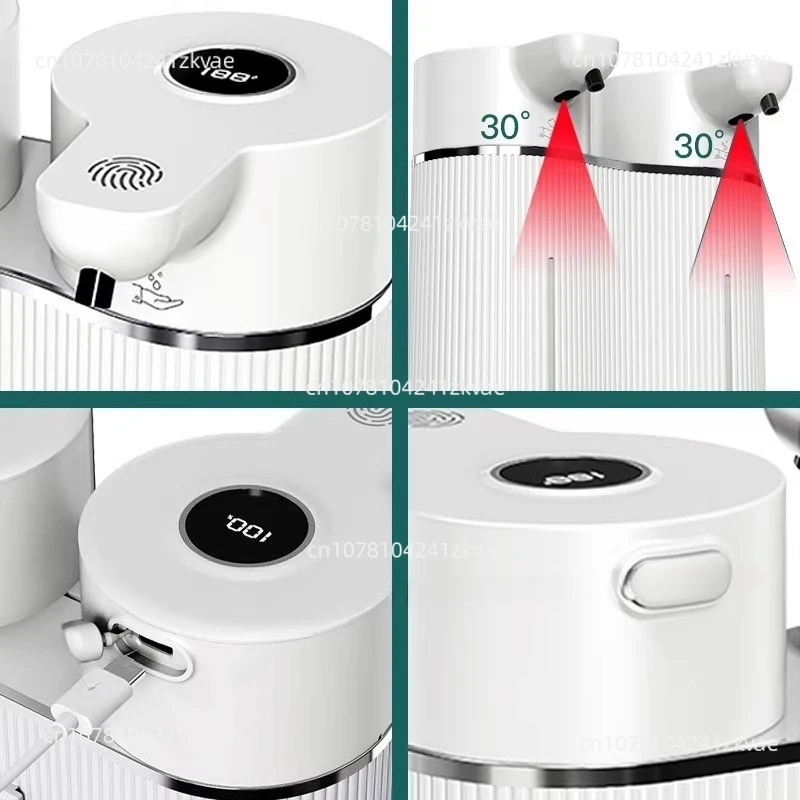موزع صابون بمستشعر مزدوج الرأس، ماكينة غسيل يدوية من الفوم الكهربائي، مثبت على الحائط M11