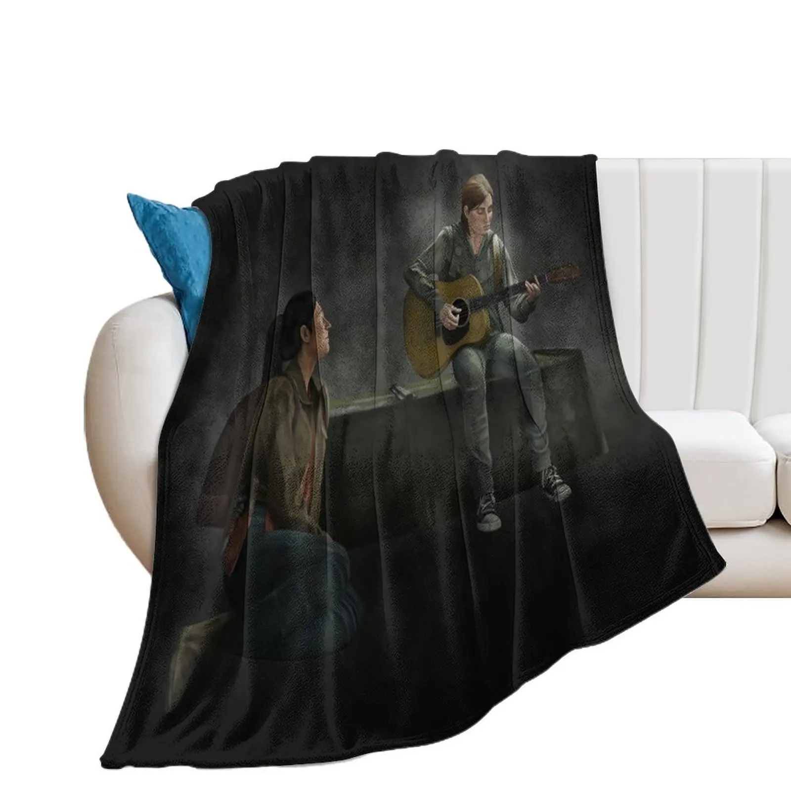 The Last of Us Ellie and Dina Throw Blanket Loose bed plaid Camping Blankets