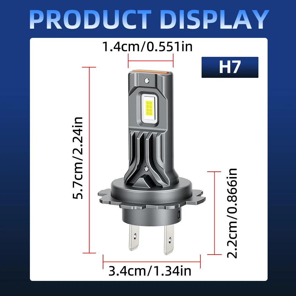 2Pcs Car Headlight Bulbs LED H7 Head Lamps 6000K 12V For Peugeot 406 407 408 508 SW 1 2 607 807 2008 3008 4008 5008 Car Vehicles