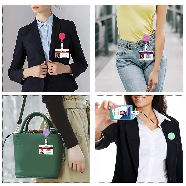 1pc Retractable Badge Holder Clips for Nurse ID Badge Reel with Belt Clip Doctor ID Card Chain Clips School Student Office