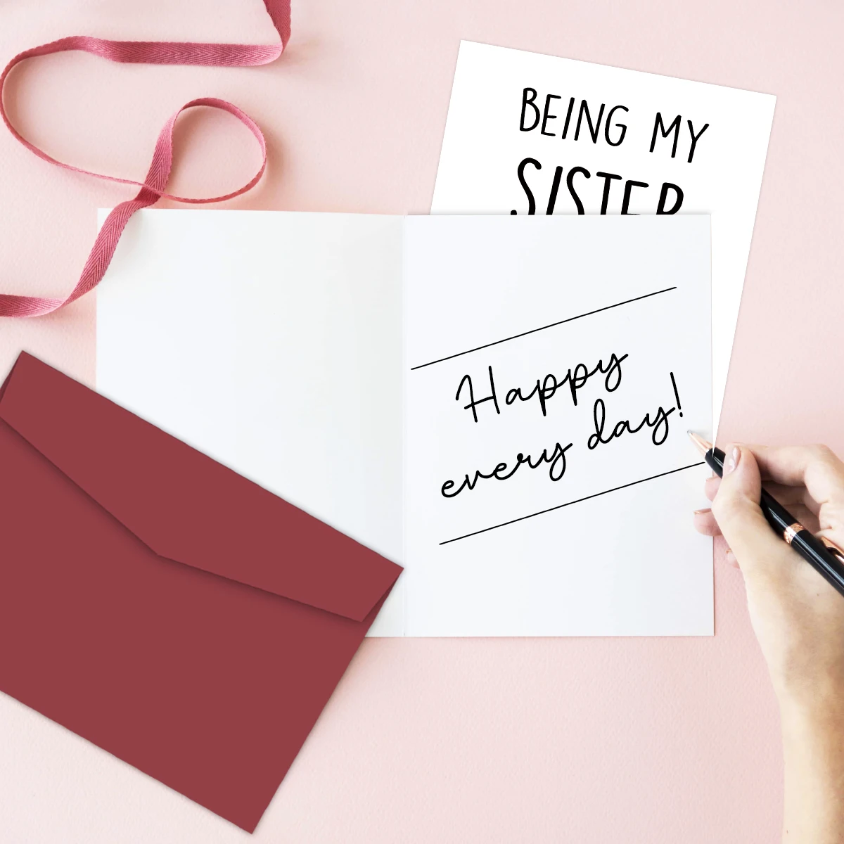 1 Stück humorvolle Geburtstagsgrußkarte für Schwester, lustige Geburtstagskarte für Schwester, Schwester-Geschenkkarte, personalisierte Karte mit Umschlägen – Detail 10
