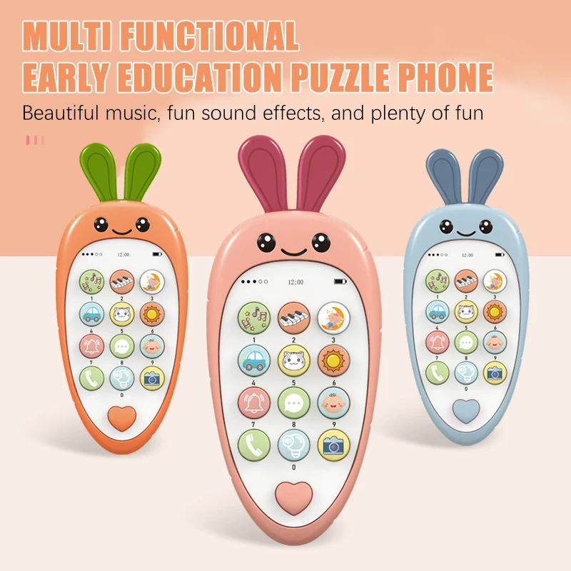 Baby Phone Toys Cute Telephone Teether Musical Voice Toy Early Educational Learning Machine Electronic Children Cellphone Gifts