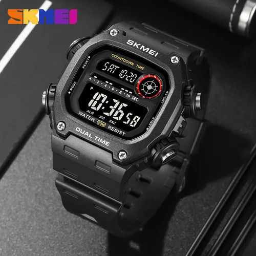 Reloj deportivo SKMEI 2126 con cuenta atrás Digital para hombre, pantalla LED, cronómetro resistente al agua, relojes de pulsera para hombre, reloj despertador Montre Homme