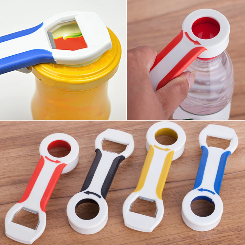 4 In1 Multi Opener Bottles Cans Jars Screw Tops Bottle Cap Opener Jar Lids Opener Glass Lids Remover Kitchen Accessories