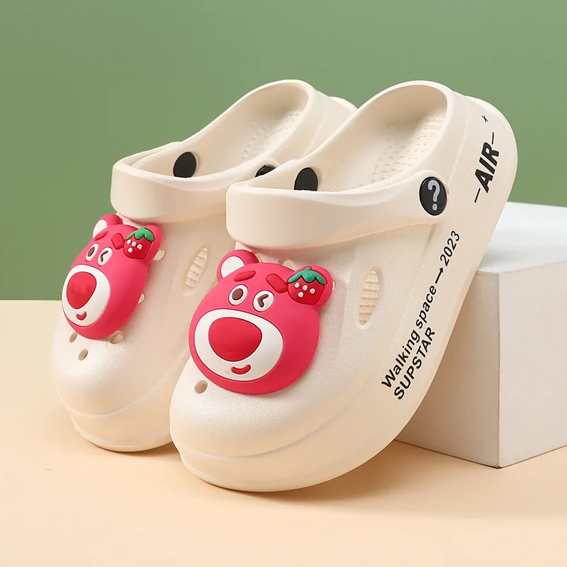 

Детские сандалии для девочек, летние тапочки, домашняя обувь для мальчиков, домашние пляжные сандалии с героями мультфильмов, детский медведь, размер 17-24 см