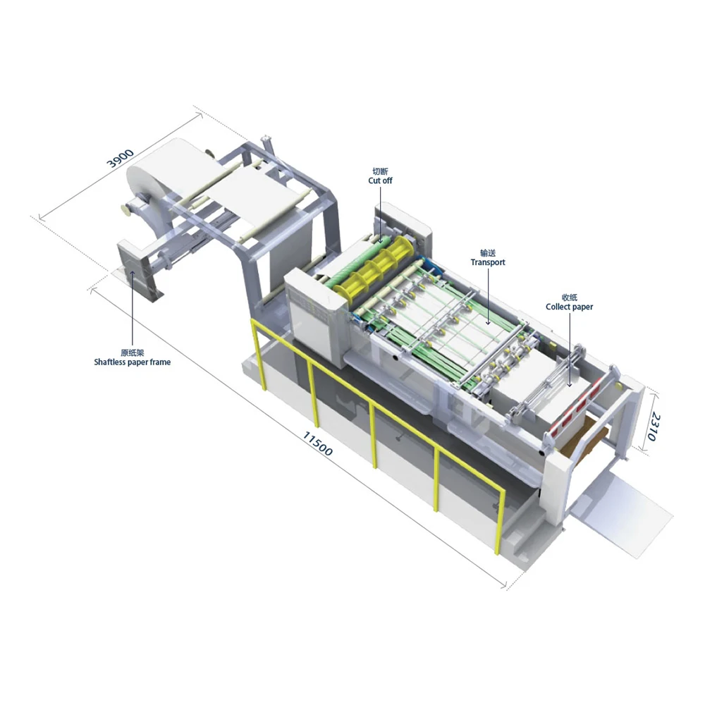 HSC-1700B Servo Driven Single Roller Sheet Cutter Paper Sheeter Machine From Paper Roll To Paper Sheet