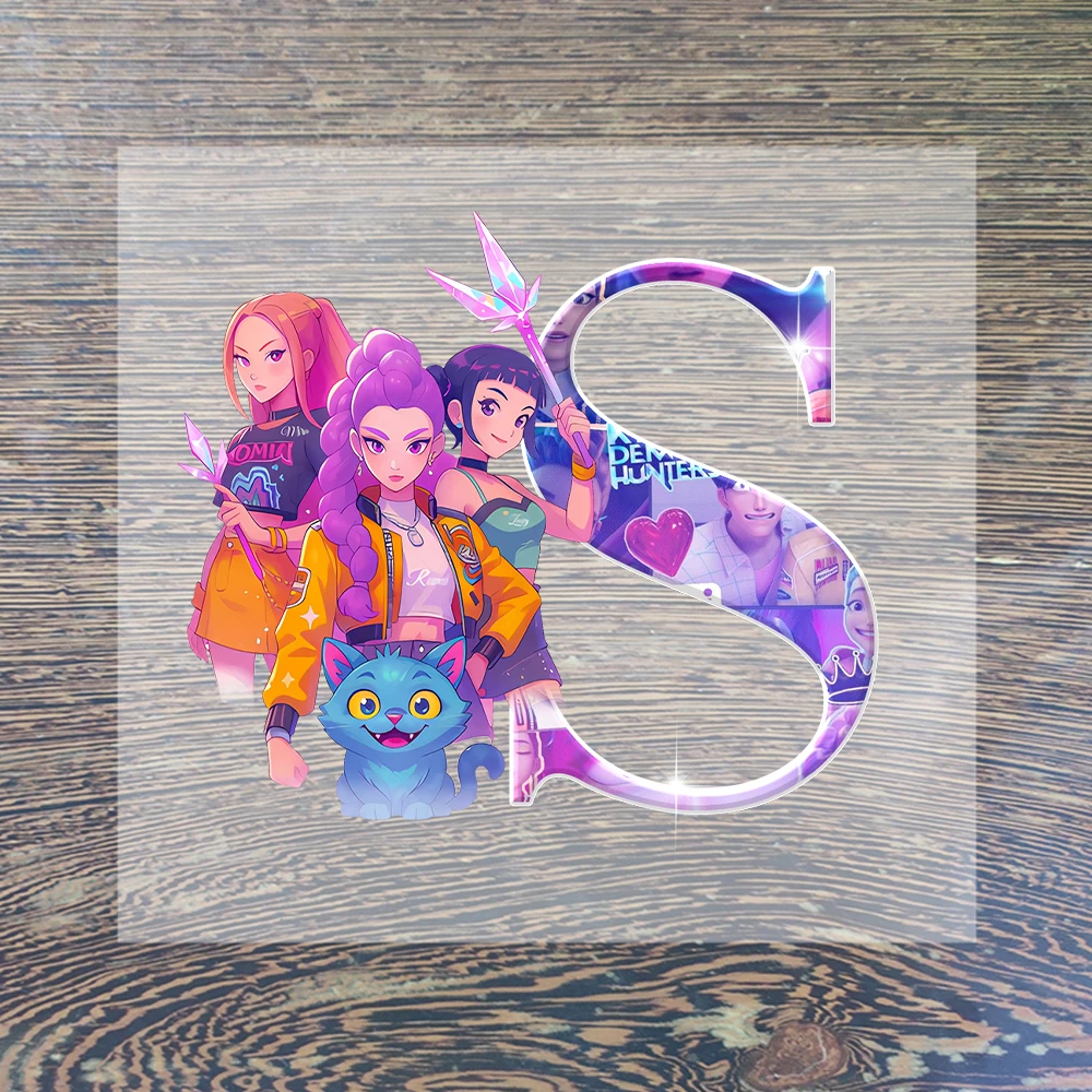 جديد K البوب شيطان الصياد الكرتون رسالة الحديد على بقع للملابس Kawaii DIY بها بنفسك ملصقات نقل الحرارة ملابس الأطفال الكبار