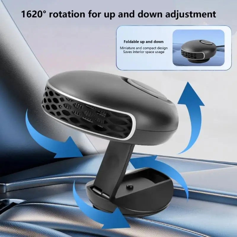 سخان الزجاج الأمامي للسيارة قابل للتدوير مع حماية من الحرارة الزائدة لمدة 3 دقائق سريع الإحماء للسيارات والشاحنات وRVs D7YA