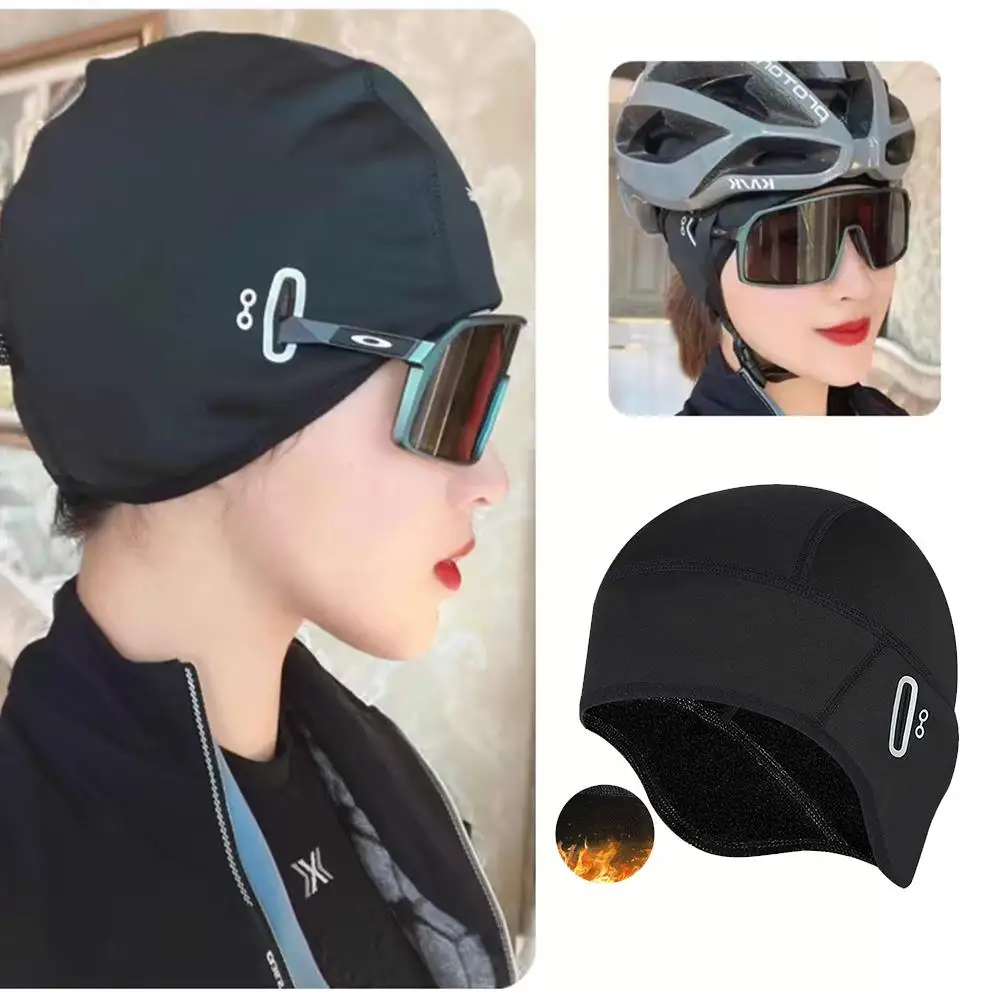 Winter Outdoor Cycling Warm Hat Helmet Lined With Ear Protection Windproof Fleece Warm Hat Mountaineering And Skiing Cold-proof