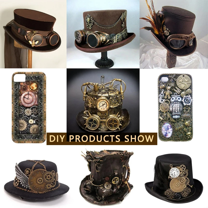 50g 100g metalowe mieszane mechaniczne Steampunk Cogs & Gears Charms Vintage 10 kolor Craft materiał do tworzenia biżuterii akcesoria DIY — zdjęcie 5