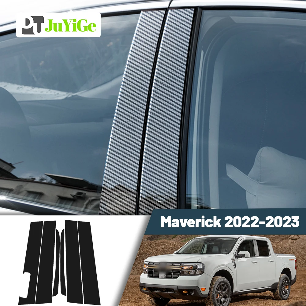 

Glossy Black Carbon Fiber Window Door Deal B C Pillar Post Cover Sticker For Ford Maverick 2022-2023