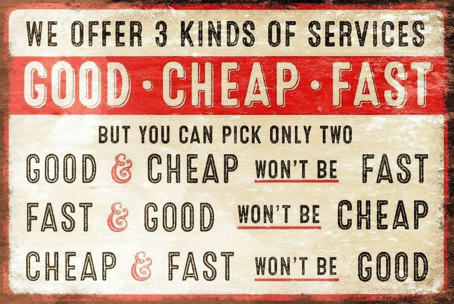 1w,Good Fast Humorous Funny Retro Style Metal Sign Office Shop Work Vintage Signs For Home Decor Art Accessories Decorations Out