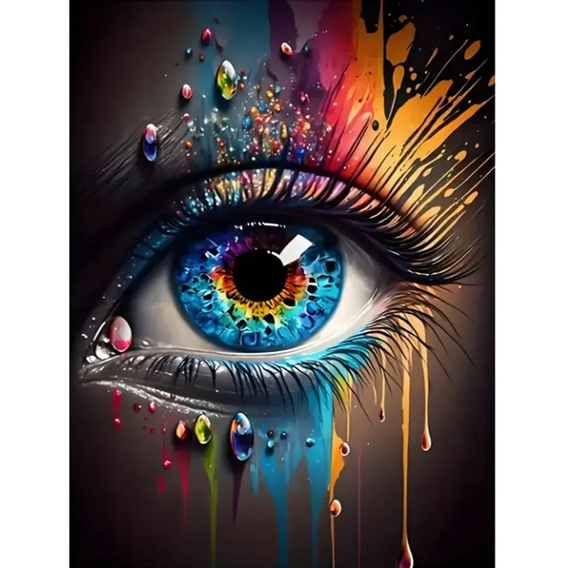 A Set of Angel's Eye Diamond Painting Set, DIY Adult Full Diamond Home Decoration Painting Set, Adult, Frameless Art Crafts