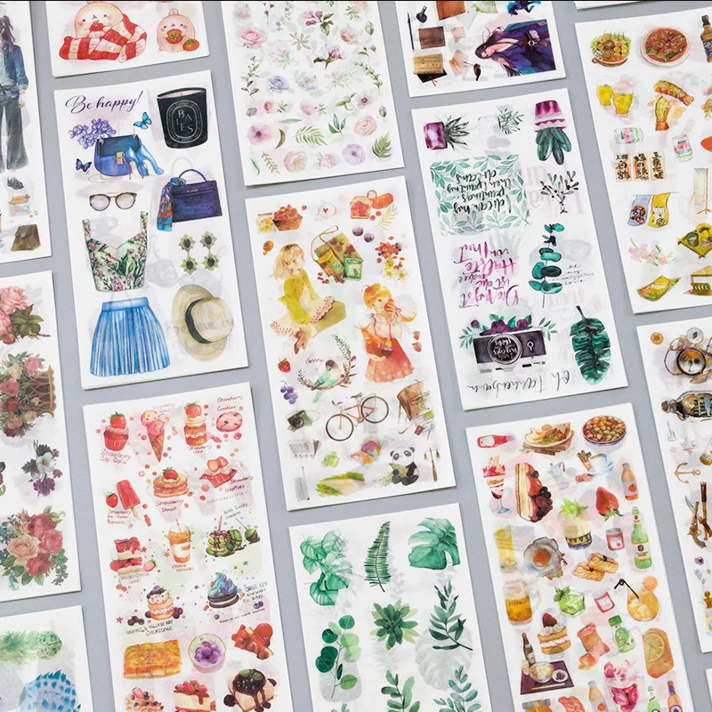 ins small stickers daily collection DIY washi paper sticker scrapbook materials 3 sheets