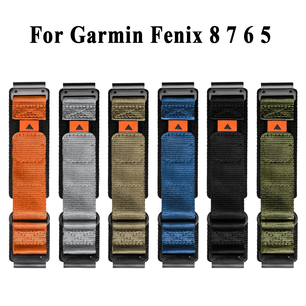 

Quickfit 22mm 26mm Nylon Strap For Garmin Fenix 8 Pro 51mm 47mm E 7 7X Pro 6X 6 Pro 5 5X Plus 970 965 955 945 Wristband Bracelet
