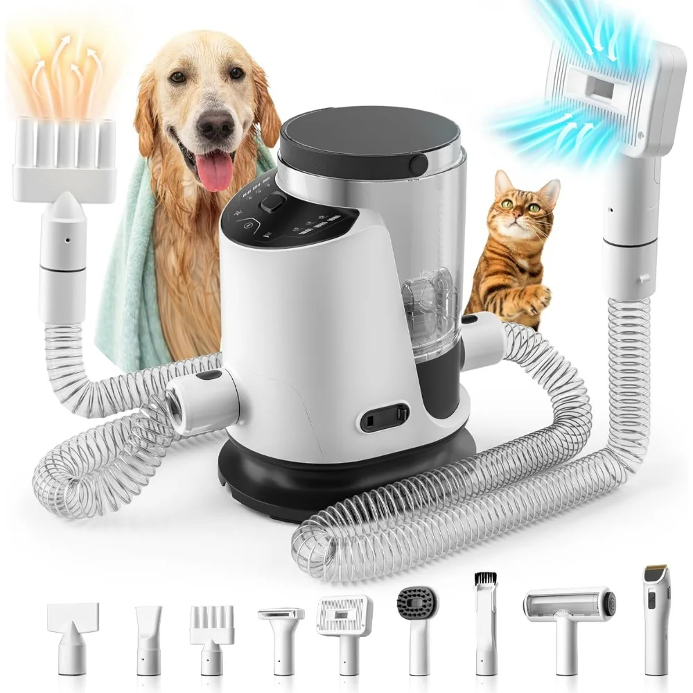 Dog Grooming Vacuum, Pet Hair Dryer, Dogs Electric Clippers, Large Capacity Dogs Vacuum, Adjustable Airflow, Dog Grooming