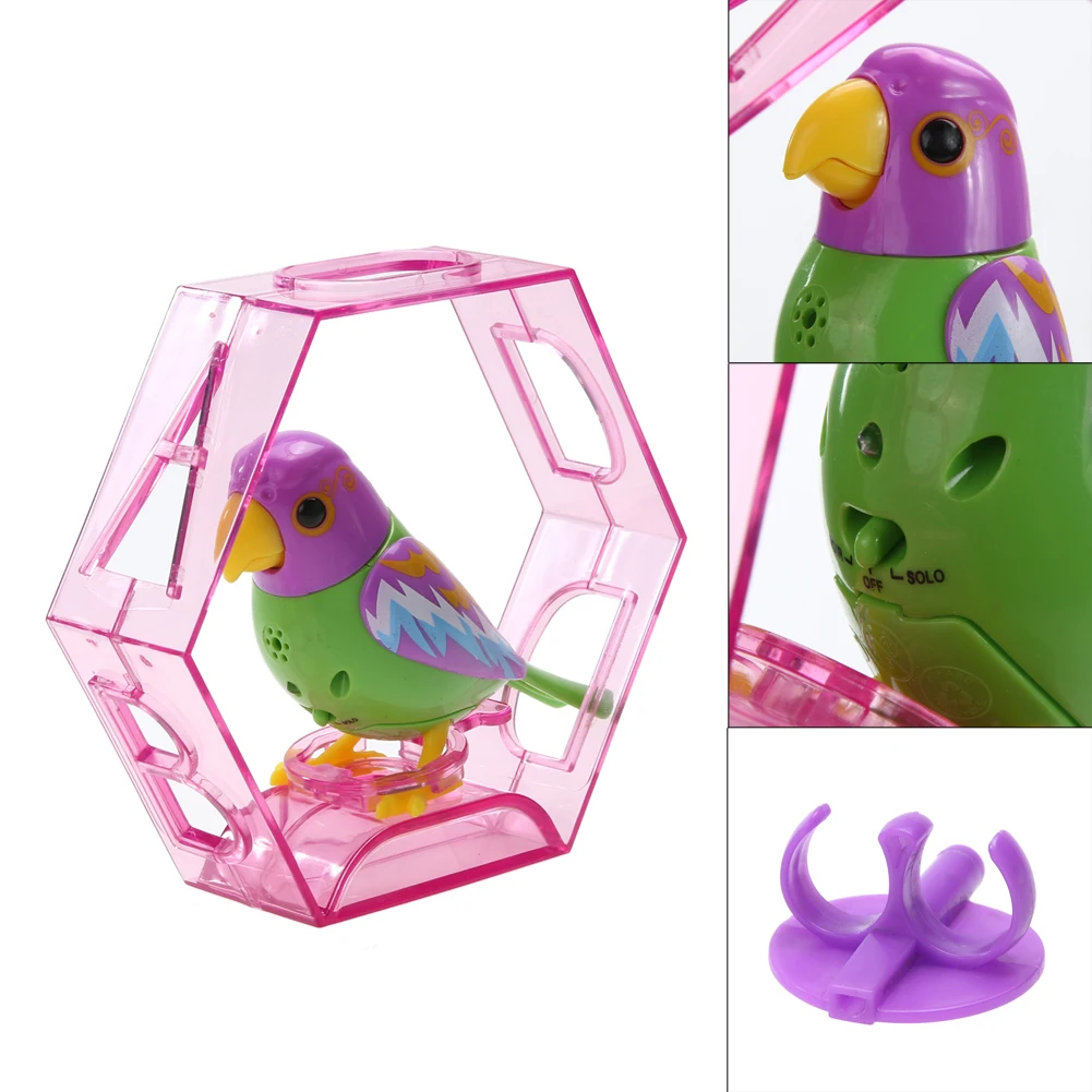 

Plastic Sound Voice Control Activate Chirping Singing Bird Simulated Bird 20 Songs Interactive Bird Toy Interactive Cat Toy