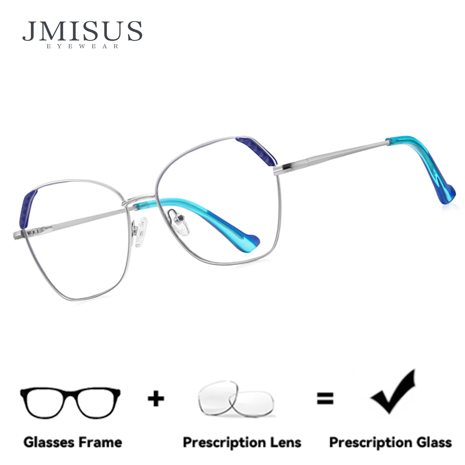 

JMISUS New Arrivals Women Polygon Prescription Glasses High Quality Alloy Metal Blue Light Blocking Photochromic Optical Eyewear