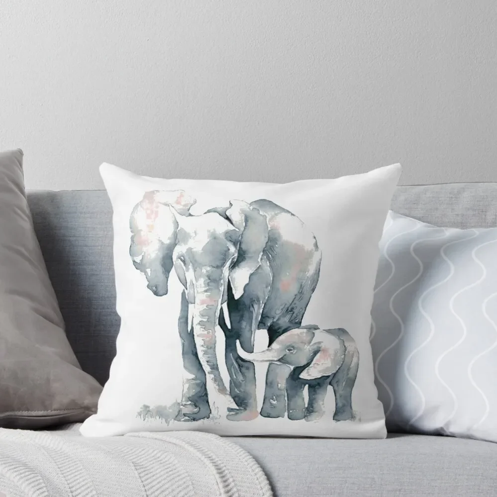 

Mother and Baby Elephant Throw Pillow Cushions Home Decor Luxury Pillow Cover