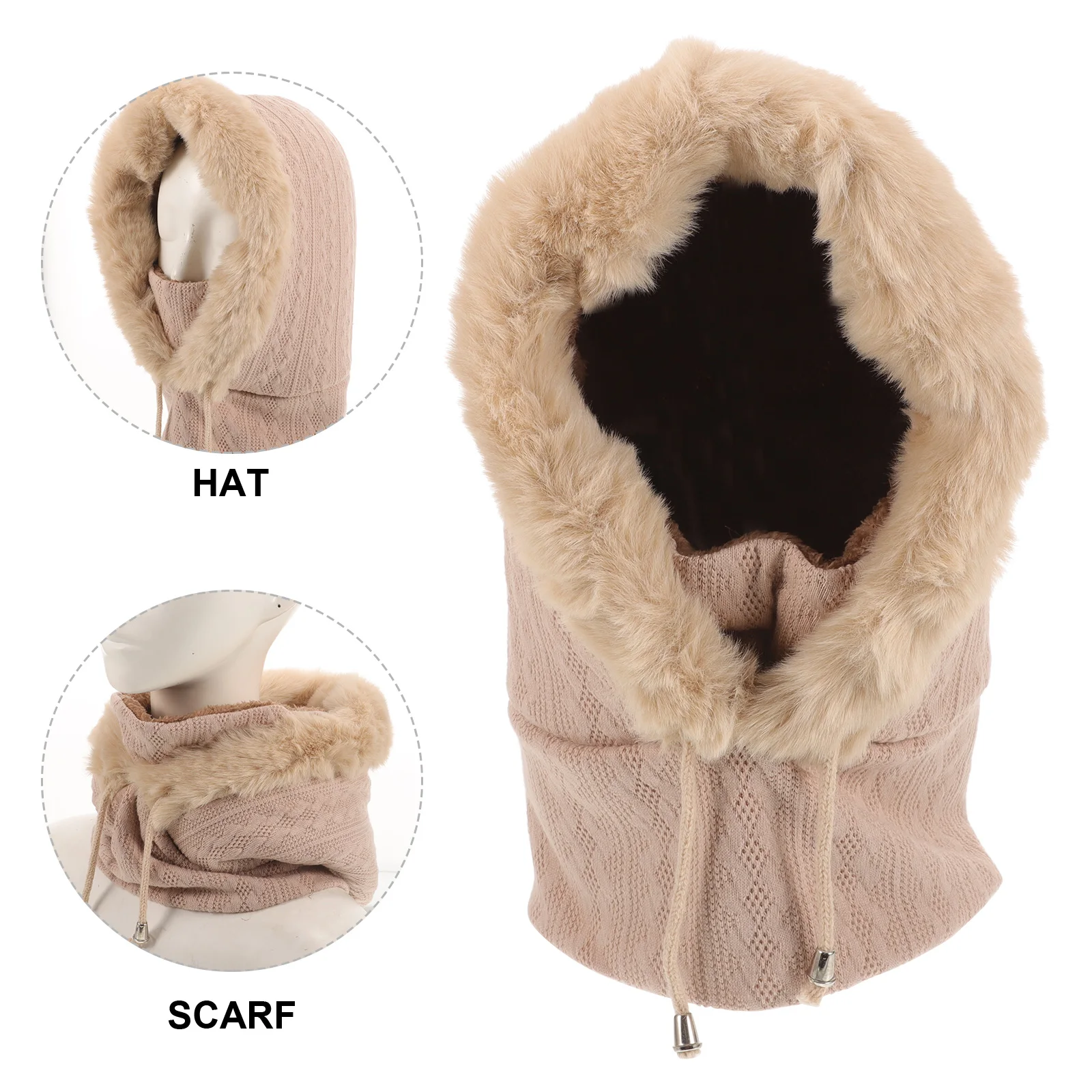 

Warm Hat Neck Warmer for Women Winter Outdoor Windproof Thermal Skiing Hunting Accessories Fleece Mask Adult Headwear Cozy