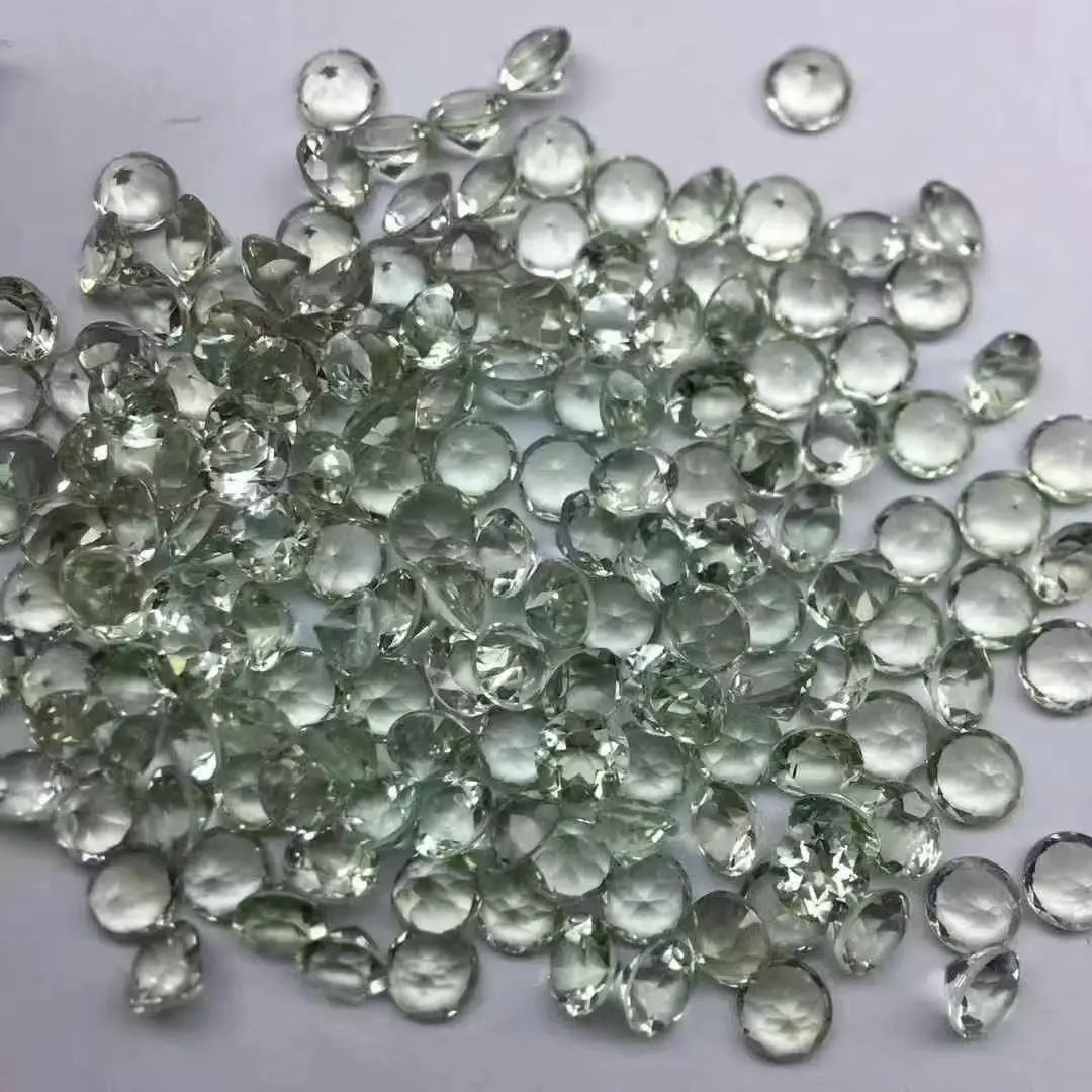 20PCS/Lot High Quality Clean 6mm Round Green Crystal Stone