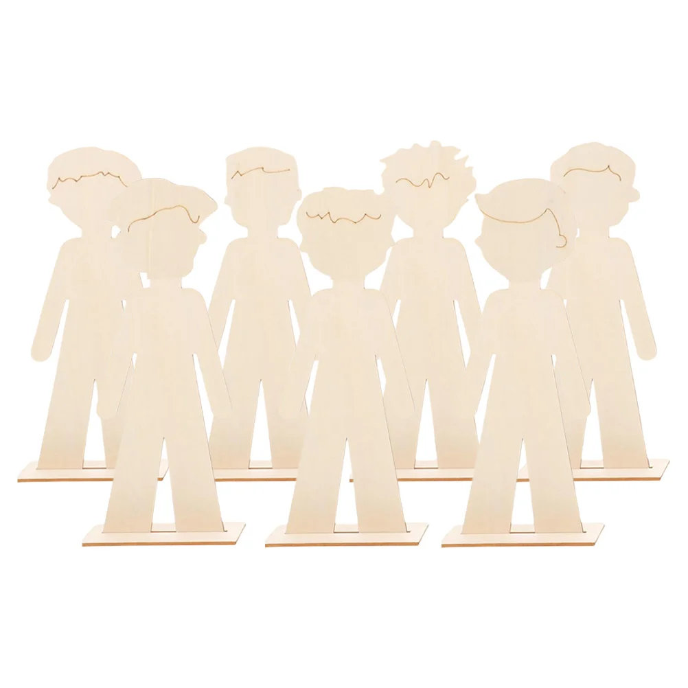 

7Pcs Creative Figurines DIY Ornaments Preschool Crafts Safe Natural Wood Educational Handcrafts Preschool Crafts