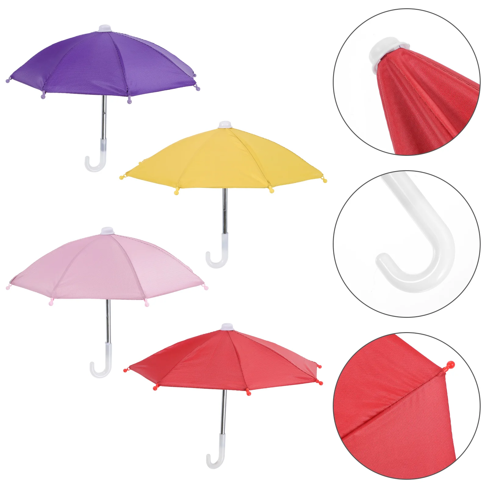 

4 Pcs Cycling Phone Umbrella Clear Supplies Small Craft for Baby Bicycle Silver Matte Decorative Umbrellas Child Portable