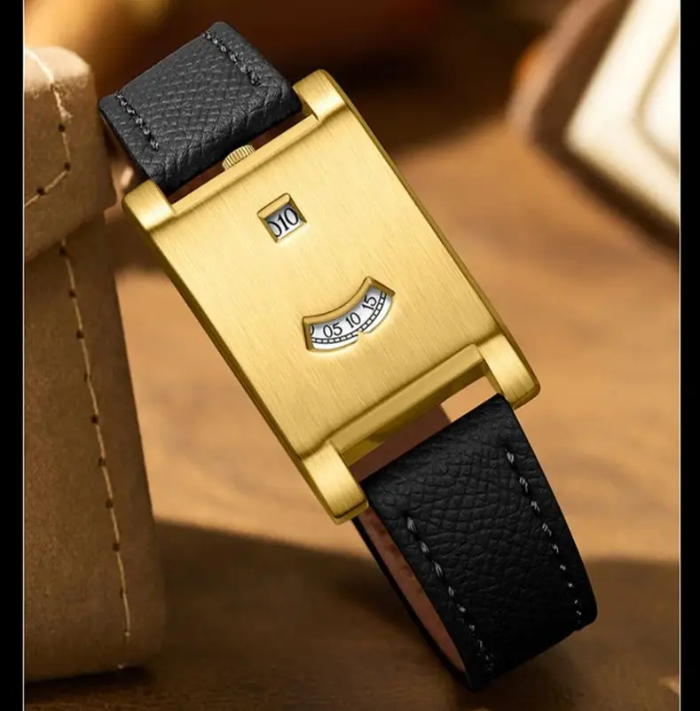 Fashion Watch Square Personalized No pointer Design Window Timekeeping Quartz Watch Waterproof Men's and Women's Watches